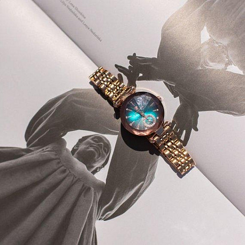 Женские наручные классические часы Poedagar Lime Золотистый