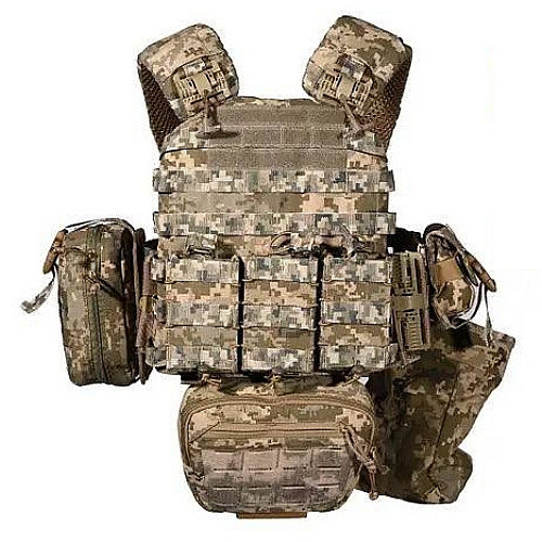 Плитоноска і 6 підсумків без плит No Brand М5 Піксель (2132250759)