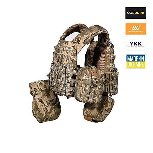 Плитоноска і 6 підсумків без плит No Brand М5 Піксель (2132250759)