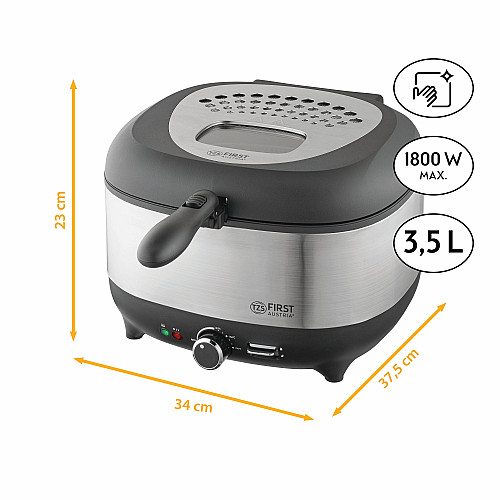 Фритюрниця First FA-5058-4 3.5 л 1800 Вт Сірий-чорний (78088287)