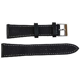 Ремешок для годинників Mykhail Ikhtyar шкіряний 22 мм Чорний (S699-22S black)