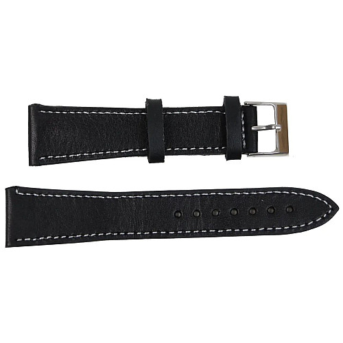 Ремешок для годинників Mykhail Ikhtyar шкіряний 22 мм Чорний (S699-22S black)