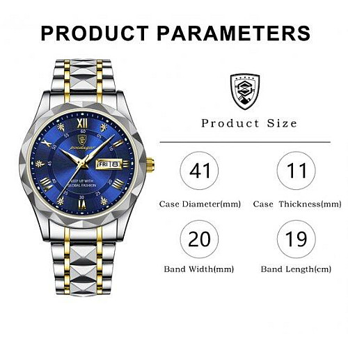 Часи чоловічі наручні Poedagar Stava Сріблястий