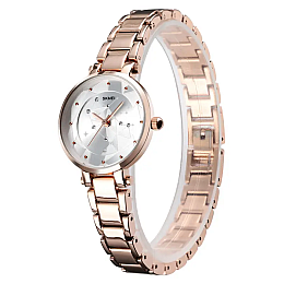 Часы женские наручные Skmei 1411 Звездное сияние Розовое золото