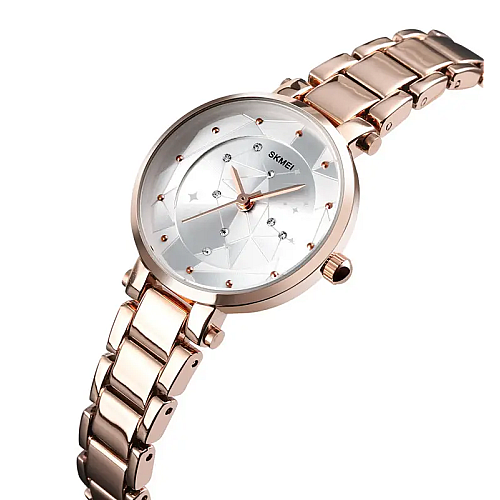 Часы женские наручные Skmei 1411 Звездное сияние Розовое золото