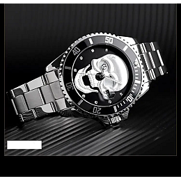 Часы мужские наручные с черепом Skmei 9195 Серебристый