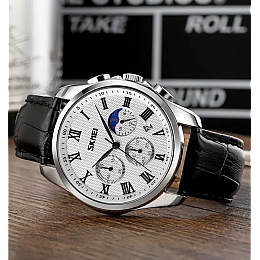 Часы мужские наручные классические Skmei 9260 Серебристый (2149625857)