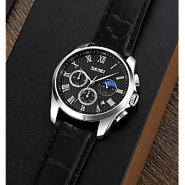 Часы мужские наручные классические Skmei 9260 Серебристый