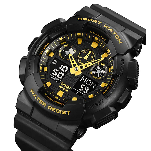 Часы мужские наручные Skmei 1832 Черный с золотом