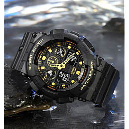 Часы мужские наручные Skmei 1832 Черный с золотом