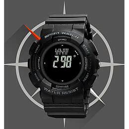 Часы мужские спортивные Skmei 2077 с компасом Черный