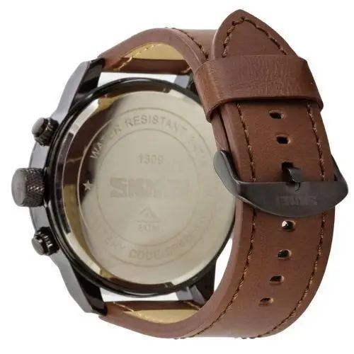 Чоловічі наручні класичні годинники Skmei 1309 Коричневий