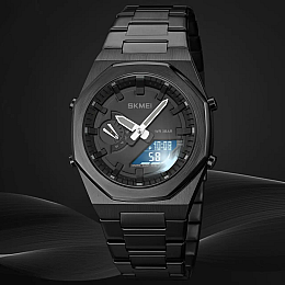 Мужские наручные часы на стальном браслете Skmei 1816 Черный