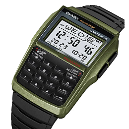 Мужские наручные часы с калькулятором Skmei 2255 Зеленый