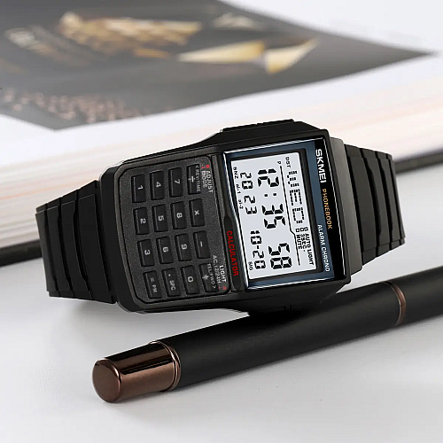 Мужские наручные часы с калькулятором Skmei 2255 Черный