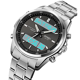 Часы мужские наручные Skmei 2049 на стальном браслете Серебристый