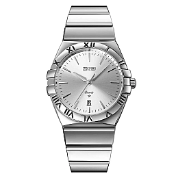 Чоловічі класичні годинники Skmei 9257 Сріблястий