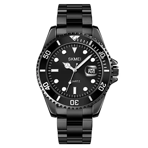 Часы мужские наручные Skmei 1779 на стальном браслете Черный