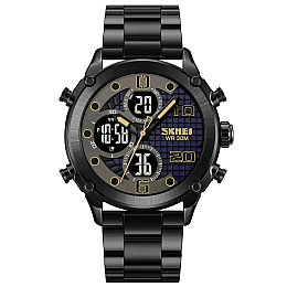 Мужские наручные часы на стальном браслете Skmei 1975 Черный