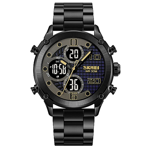 Мужские наручные часы на стальном браслете Skmei 1975 Черный