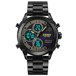 Мужские наручные часы на стальном браслете Skmei 1975 Черный