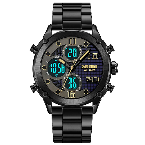 Мужские наручные часы на стальном браслете Skmei 1975 Черный