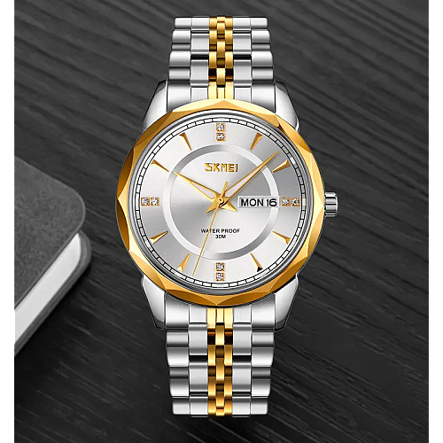 Часы мужские классические Skmei 9268 Silver-Gold