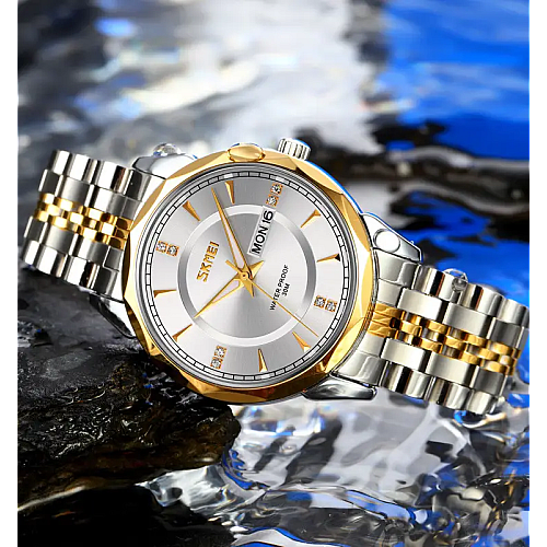 Часы мужские классические Skmei 9268 Silver-Gold