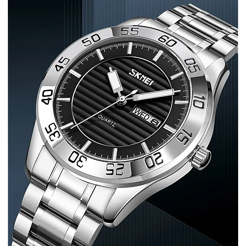 Чоловічі наручні класичні годинники Skmei 9293 Сріблястий