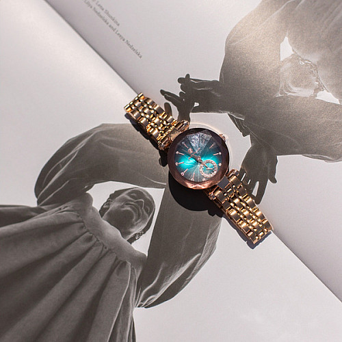 Наручні годинники жіночі Poedagar Lime Золотий (3026)