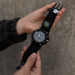 Наручні годинники чоловічі з компасом BESTA Life Pro AllBlack Чорний (3085)