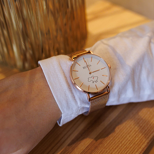 Наручные часы женские BESTA Love UA Rosegold Золотой (3143)