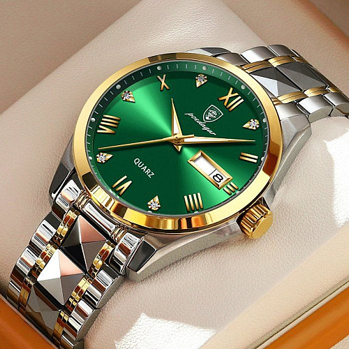 Наручні годинники чоловічі Poedagar Omega Сріблясто-золотий (3213)