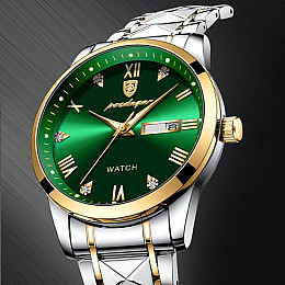 Наручні годинники чоловічі Poedagar Omega Сріблясто-золотий (3213)