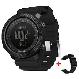 Наручні годинники чоловічі North Edge Apache Rubber 2 ремінця Чорний (3233)