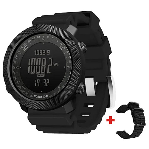 Наручні годинники чоловічі North Edge Apache Rubber 2 ремінця Чорний (3233)