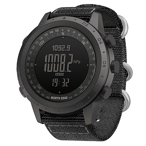 Наручні годинники чоловічі з компасом North Edge Desert 5BAR Чорний (3270)