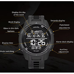 Наручные часы мужские Smael Brutto Pro Черный (3274)