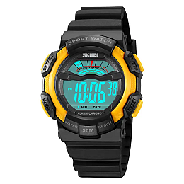 Мужские спортивные часы Skmei 2153 Черный с желтым