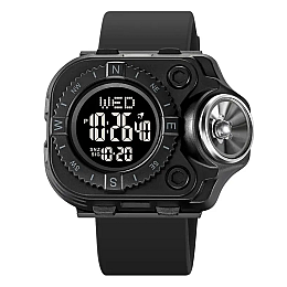 Мужские наручные часы с фонарём Skmei 2187 Черный