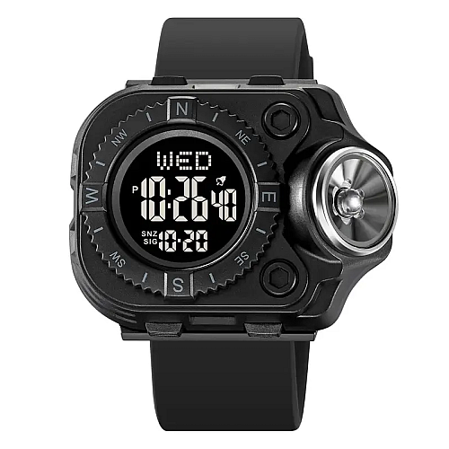 Мужские наручные часы с фонарём Skmei 2187 Черный