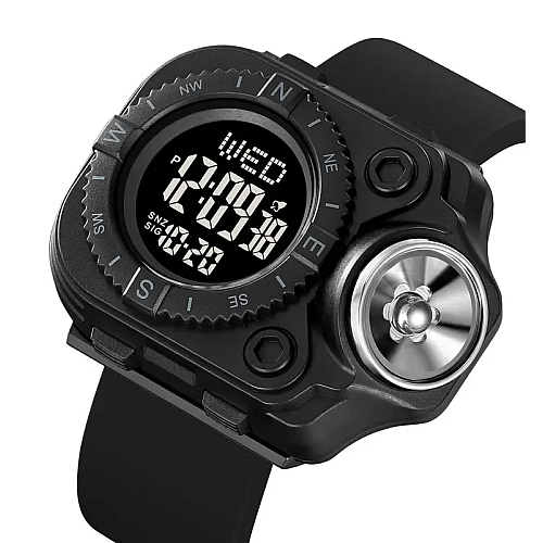 Мужские наручные часы с фонарём Skmei 2187 Черный