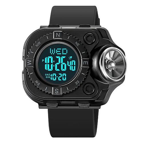 Мужские наручные часы с фонарём Skmei 2187 Черный