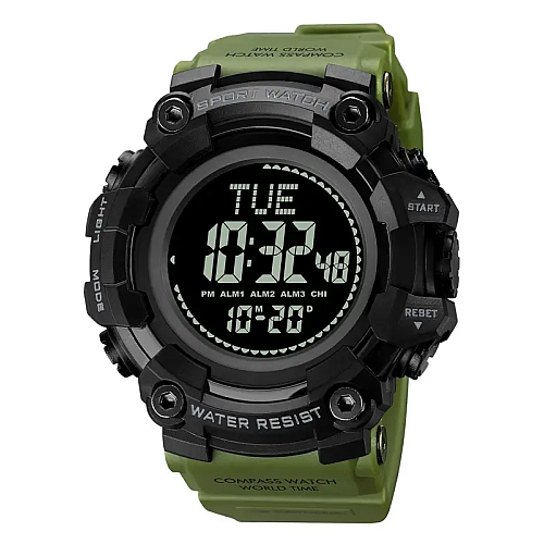 Мужские спортивные часы Skmei 2037 с компасом Зеленый