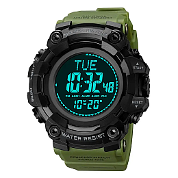 Мужские спортивные часы Skmei 2037 с компасом Зеленый