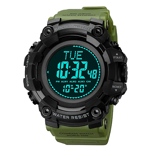 Мужские спортивные часы Skmei 2037 с компасом Зеленый