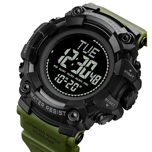 Мужские спортивные часы Skmei 2037 с компасом Зеленый