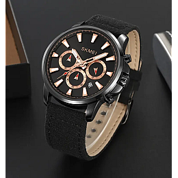 Мужские наручные часы Skmei 2071 на нейлоновом ремешке Черный