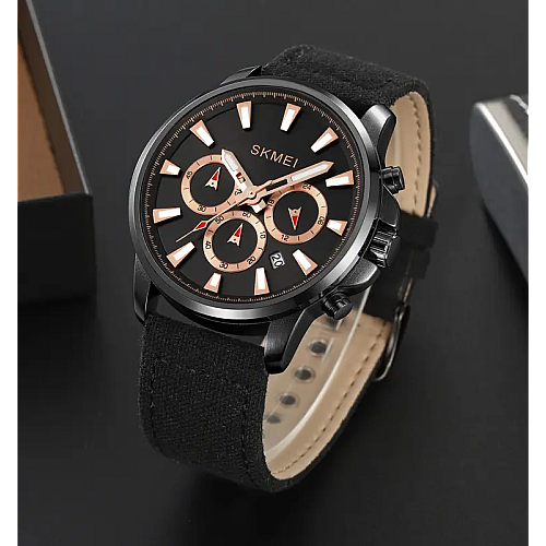 Мужские наручные часы Skmei 2071 на нейлоновом ремешке Черный