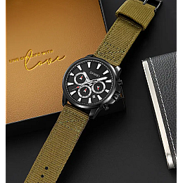 Мужские наручные часы Skmei 2071 на нейлоновом ремешке Зеленый